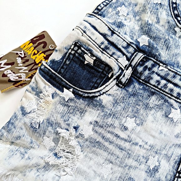 NWT Machine Light Acid Wash Distressed Overalls - Picture 4 of 6